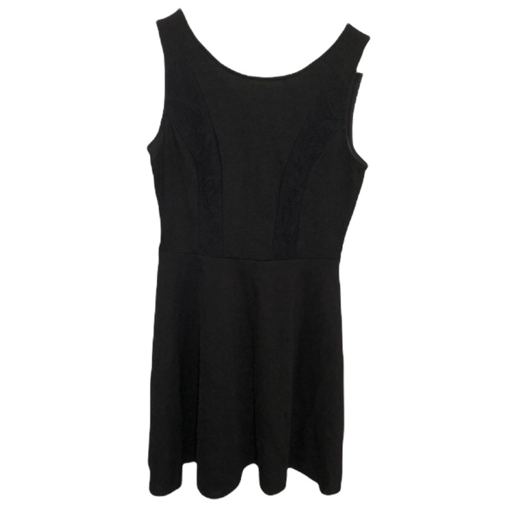 Mystic Women's Size Medium Sleeveless Fit & Flare Dress Black Lace Back Crewneck